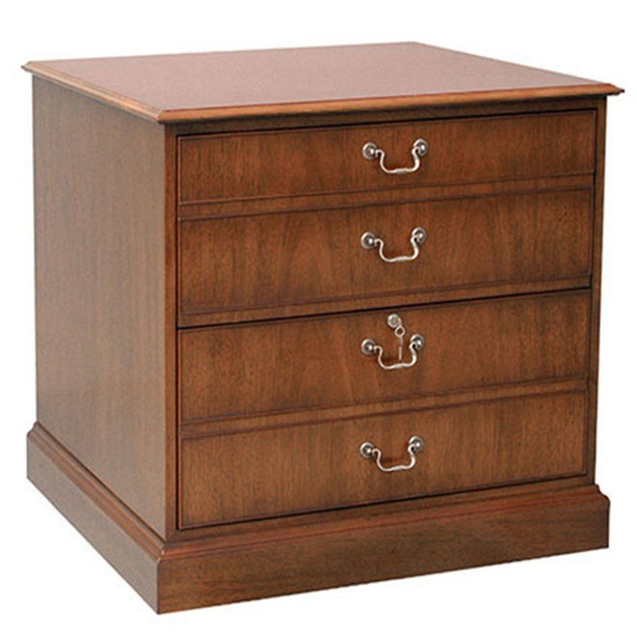 Furniture * | Scully & Scully Burl Olive & Mahogany Two-Drawer Filing Cabinet