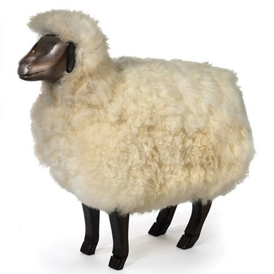 Furniture * | Scully & Scully Natural Beechwood Sheep Footrests