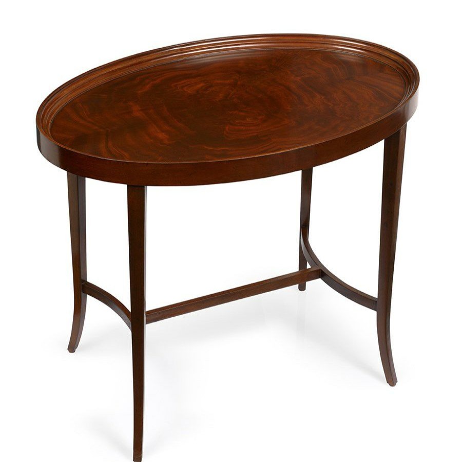 Tables * | Scully & Scully Mahogany Oval Tea Table