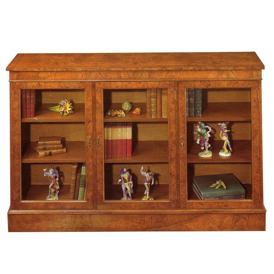 Furniture * | Scully & Scully Burr Elm Three Door Bookcase