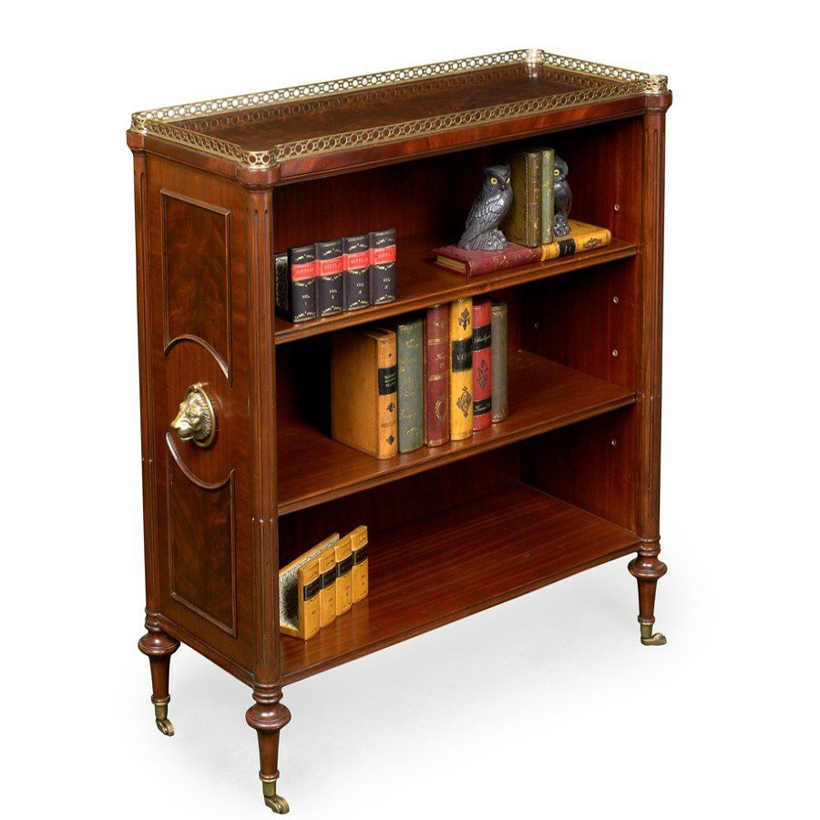 Furniture * | Scully & Scully Mahogany Bookcase With Brass Lion Accents