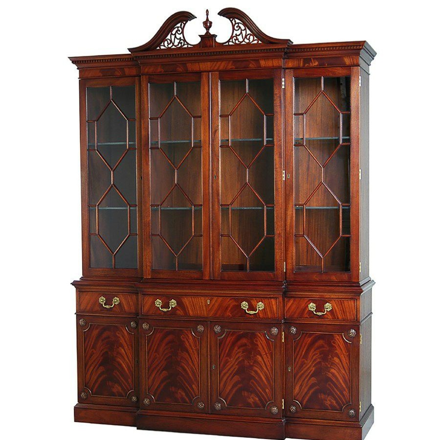 Furniture * | Scully & Scully Mahogany Georgian Breakfront Cabinet