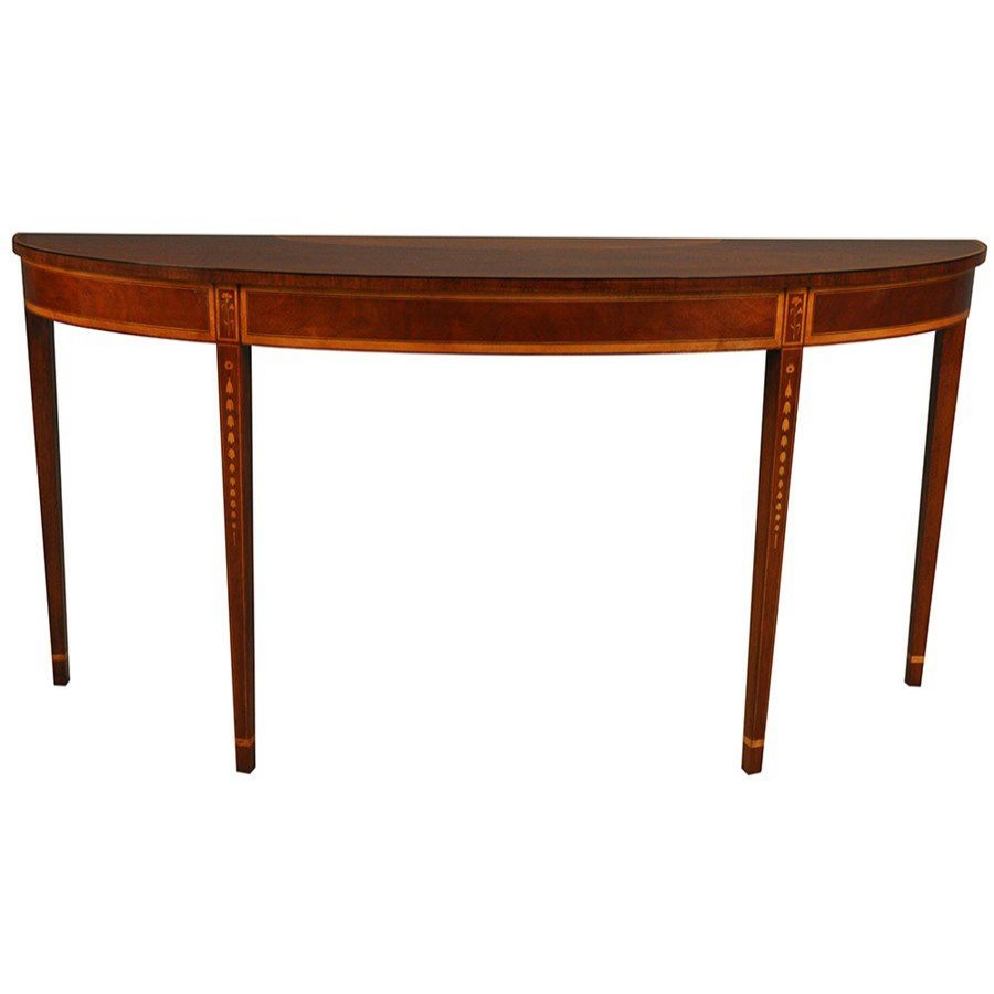 Tables * | Scully & Scully Mahogany Console Table With Satinwood, Maple & Ebony