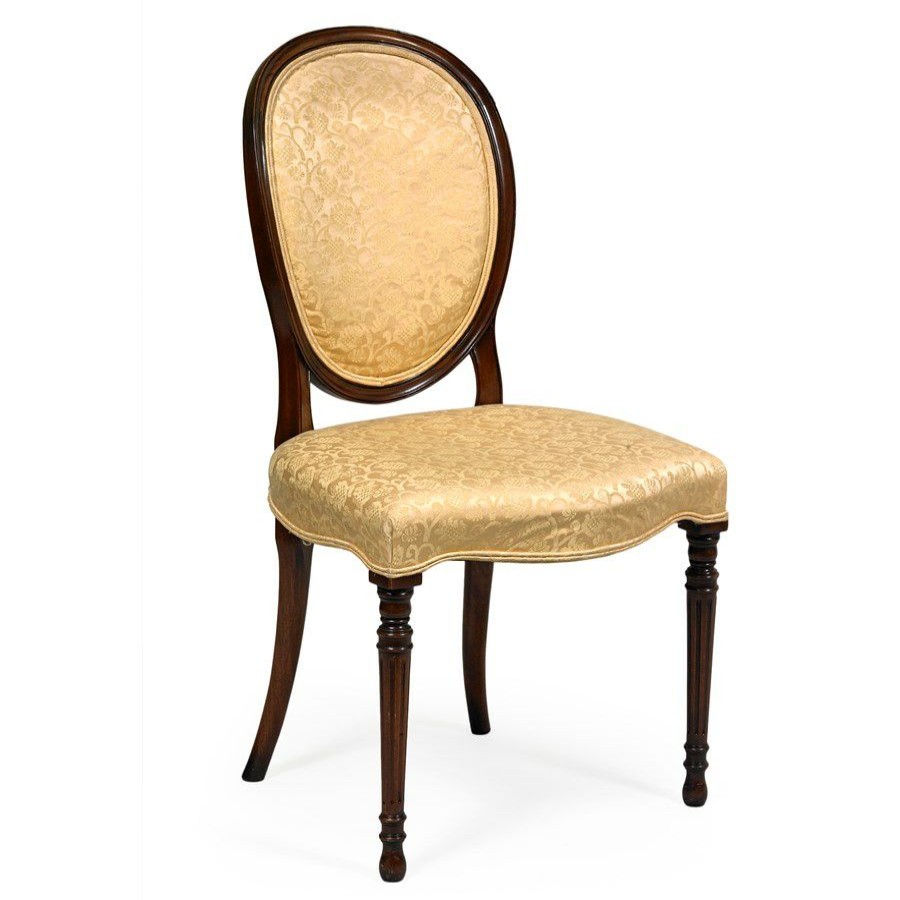 Furniture * | Scully & Scully Upholstered Side Chair, Gold Damask