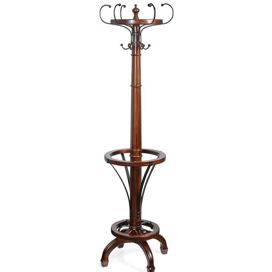 Furniture * | Scully & Scully Mahogany Coat Rack & Umbrella Stand