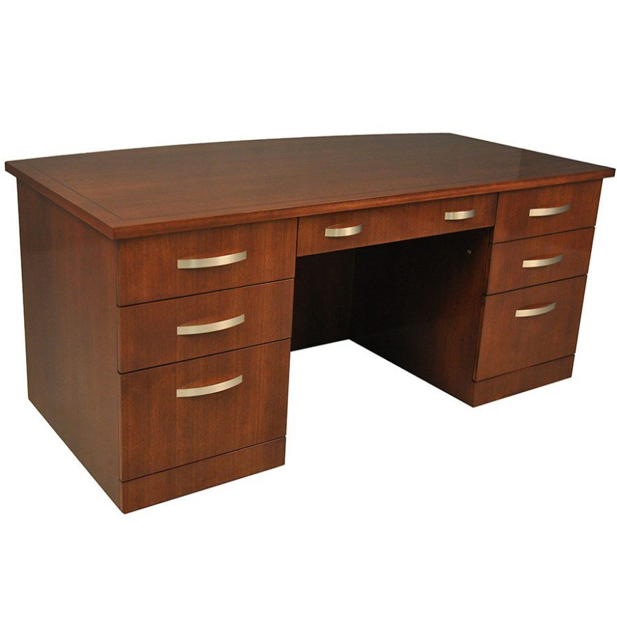 Contemporary * | Scully & Scully Walnut Evolution Executive Desk, Medium