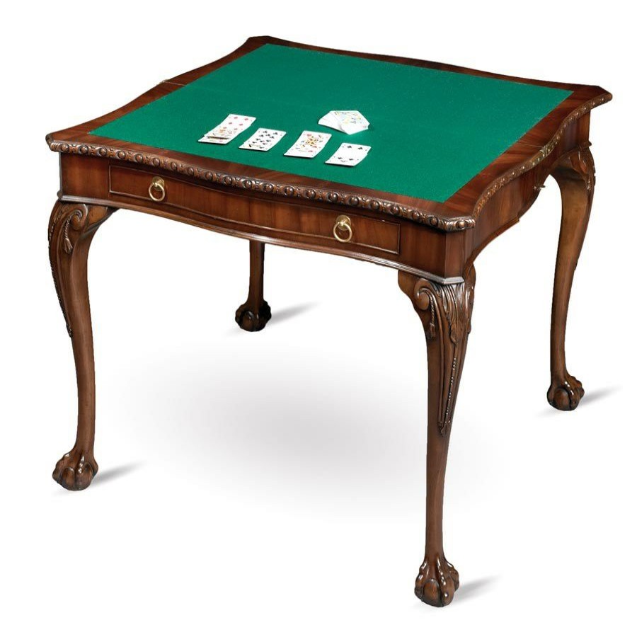 Tables * | Scully & Scully Mahogany Serpentine Card Table