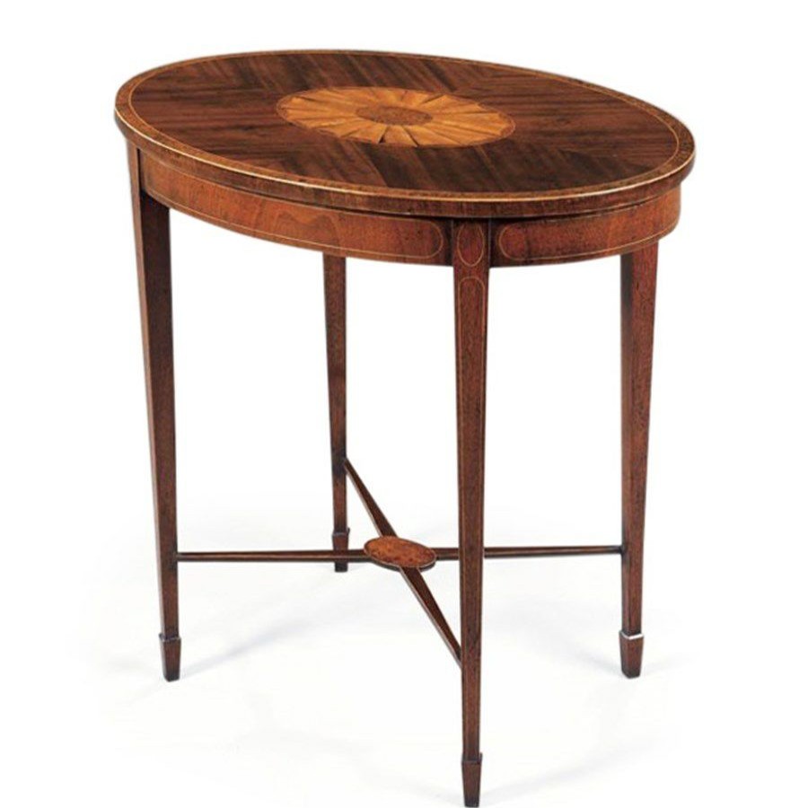 Tables * | Scully & Scully Mahogany And Satinwood Hepplewhite Fan Inlay Oval Table