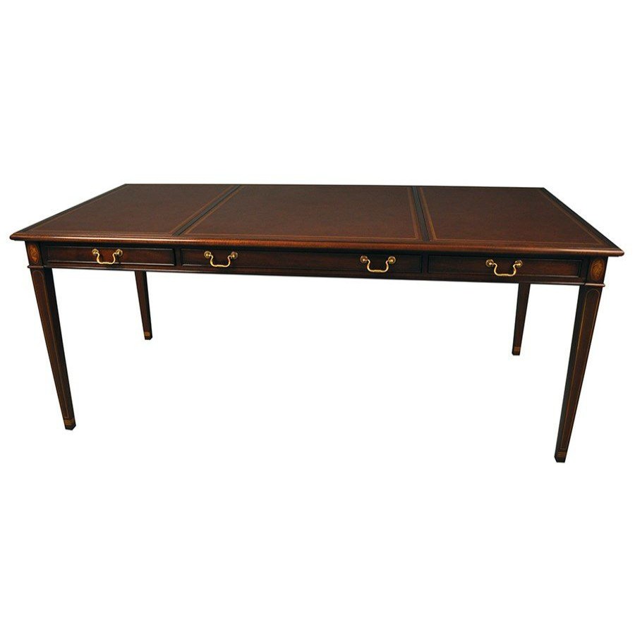 Furniture * | Scully & Scully Leather Top Mahogany Table Desk