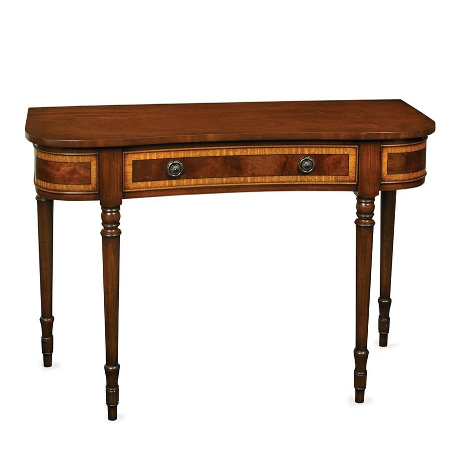 Tables * | Scully & Scully Mahogany Concave Bow Console Table