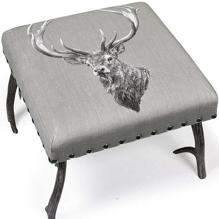 Furniture * | Scully & Scully Genuine Stag Antler Stool